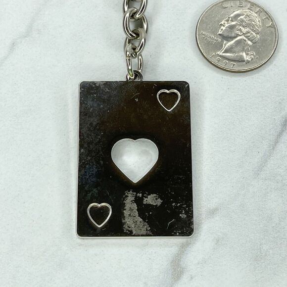 Nine & Company Silver Tone Open Heart Keychain Keyring - Picture 7 of 7